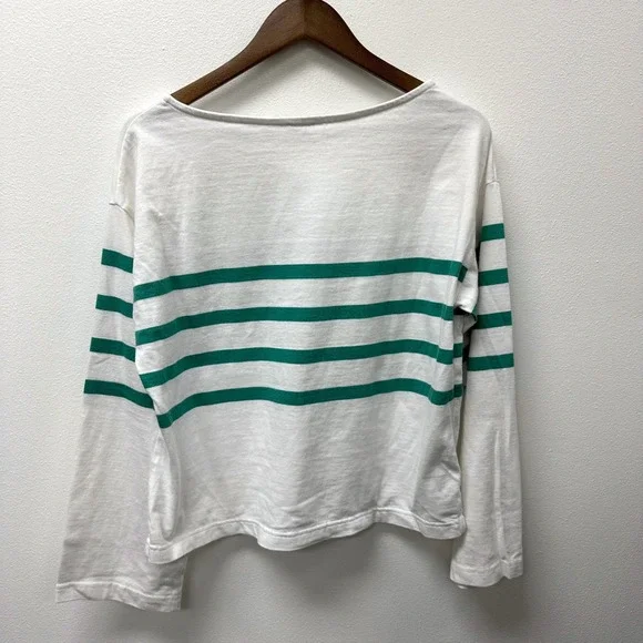 Faherty Sport Jersey Long-sleeve T-shirt In Green Cape May Stripe M - Picture 7 of 7